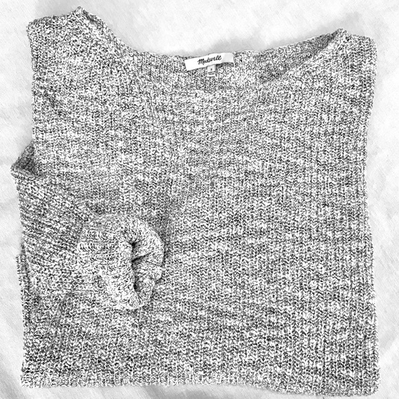 Madewell Sweaters - Madewell Marble Grey Knit Crewneck Sweater